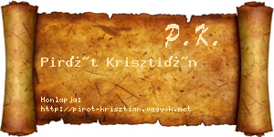 Pirót Krisztián névjegykártya
