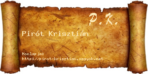 Pirót Krisztián névjegykártya